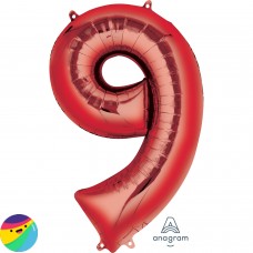 Folija balon - Številka 9 Rdeče barve